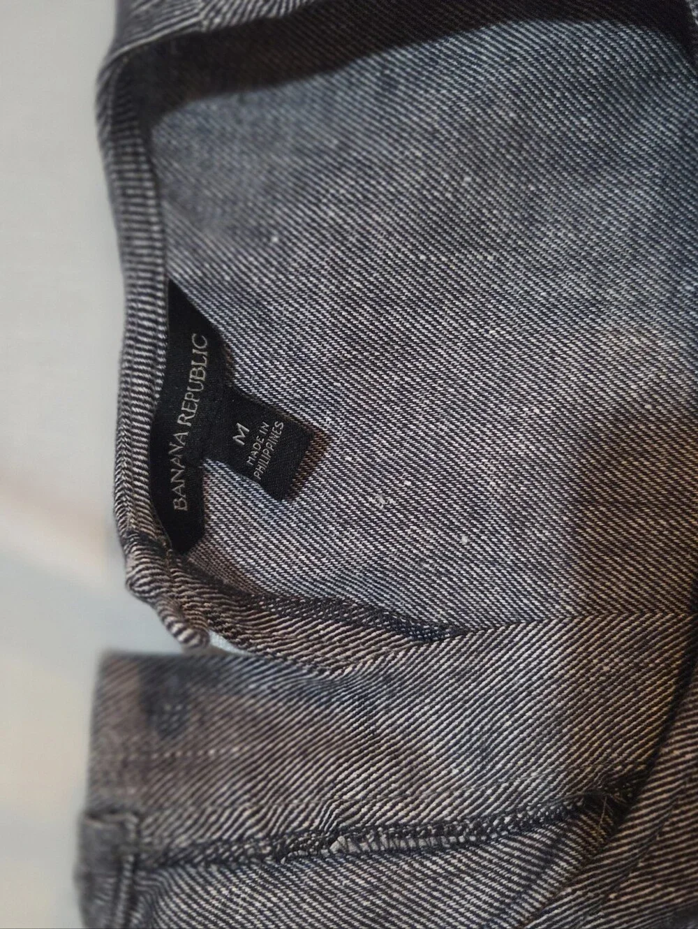 Banana Republic 2 Piece Sleeveless Gray/Blue Wide-Leg Linen Blend Top And Pant